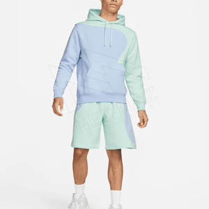Ensemble court d'été pour hommes de qualité supérieure sweat à capuche et short de survêtement personnalisés 100% coton motif solide grande taille survêtements - Product Image 1