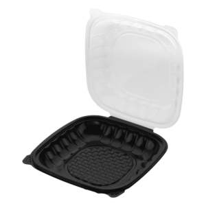 ProTakeOut [11 x 11 x 3.3 Pulgadas] Paquete de 100 Contenedores de PP Bicolor con Bisagras para Llevar Comida, Duraderos y Libres de BPA, Aptos para Microondas - Product Image 1