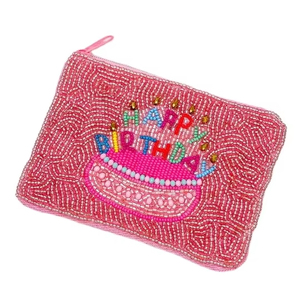 กระเป๋าใส่เหรียญฮาโลวีน BOO งานฝีมือ ดีไซน์สวยงาม ประดับลูกปัด กระเป๋าซิปเล็ก กระเป๋าใส่เหรียญสำหรับผู้หญิง ปักมือ - Product Image 5