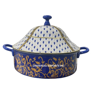 Olla de Metal de última tendencia para Oriente Medio, cazuela de mesa de doble pared, suministros de vajilla, pegatina, calentador de alimentos impreso - Product Image 3