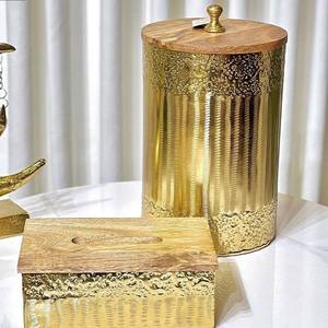 Stylish Mango Wood & Casted Aluminium Napkin <b>Holder</b> Elegant <b>Tissue</b> <b>Box</b> Made In" - Product Image 3