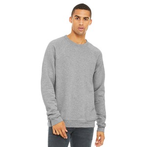 Bella Canvas Pull à col rond pour homme unisexe éponge polaire Raglan Sweat à col rond gris - Product Image 1