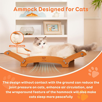 Lit et hamac en sisal durable extra-large pour griffoir à chat en sisal naturel Cadre en bois massif robuste pour chats d'intérieur