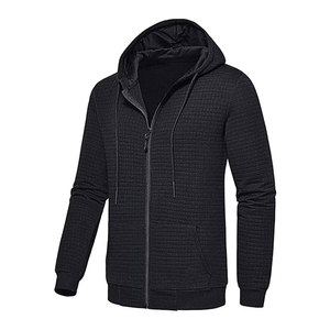 Sudadera con Capucha y Cremallera Completa para Hombre, Diseño Moderno y Cómodo, Prenda Exterior de Algodón 100%, Teñido Liso, Tejido Resistente para Invierno - Product Image 1