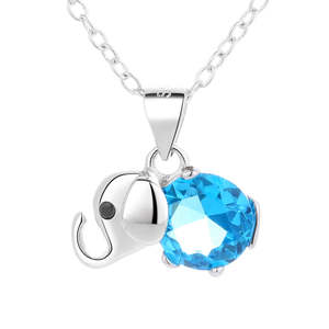 Collana con Ciondolo Classico Religioso a Forma di Elefante in Argento Sterling con Perla e Gemma, Incassatura a Griffe, Motivo Animale, Regalo - Product Image 1