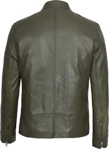 2026 Vintage Moto Biker veste pour hommes véritable manteau en peau de mouton avec col montant Streetwear avant Logo-pour le printemps et l'automne - Product Image 3