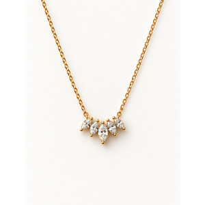 Marquise <b>Fan</b> Layered Fashion <b>Necklace</b> - Product Image 1