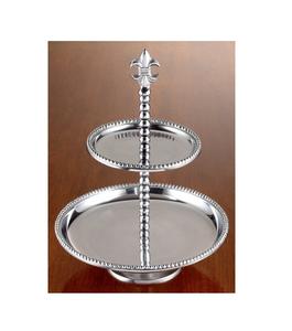 Soporte de pastel de aluminio de lujo Diseño de metal elegante con acabado antiguo para cenas de lujo - Product Image 5