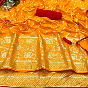 ผ้าดอลล่าผ้าไหมพรีเมี่ยมพิมพ์ลายฟอยส์ผ้าไหมอินเดียทันสมัยล่าสุดอินเทรนด์พิเศษอินเดียสำหรับงานเลี้ยงเจ้าสาว - Product Image 1