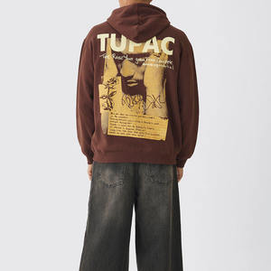 Sudadera con capucha para hombre, 300 g/m², transpirable, peso medio, 100 % algodón, ropa de invierno, estilo vintage, felpa, efecto desgastado por el sol, logotipo personalizado, estilo moderno de fábrica - Product Image 3