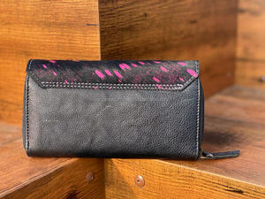 Cheveux sur cacher fourrure cuir pochette Western métallisé peau de vache fourrure Handtooled cuir portefeuille femmes cadeau - Product Image 5