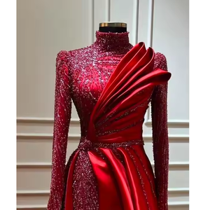 Auténtico vestido de diseñador marroquí Vintage fiesta 100% Satén de seda exquisita artesanía lujosa silueta sofisticada - Product Image 2