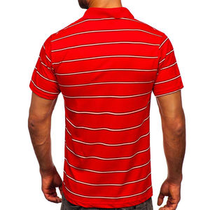 Polo personalizado de color sólido de diseño de alta calidad ajustado de fitness de color sólido impreso Logotipo de manga corta de los hombres polos Casuales - Product Image 6