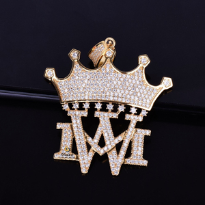 จี้925รูปมงกุฎเงินแท้ตัดอักษร VVS มีเพชรใสจี้เพชรสไตล์ฮิปฮอปสำหรับเครื่องแต่งกายงานปาร์ตี้ - Product Image 5