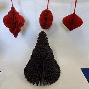 Árbol de papel de decoración navideña de panal de 10MM con adornos colgantes para decoración de fiesta, juego de adornos de papel de Navidad hechos a mano - Product Image 2