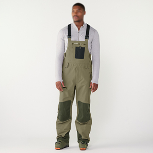 New Men's Solid Color Design Ski Bib Winter Waterproof 10,000mm -<b>Tex</b> Snowboard Jumpsuit Breathable Windproof UV Protection - Product Image 2