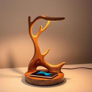 Artisanat en bois lampe de table Boîtes Signes muraux pour la décoration But - Product Image 2