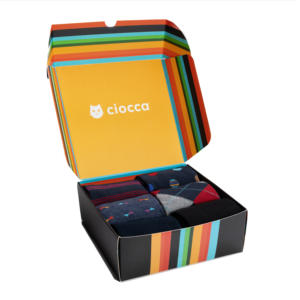 Calzini da uomo in cotone ed elastan, 6 paia, fantasie miste, set invernale, con logo sul fondo, tipo business, monouso - Product Image 2