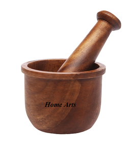 Diseño atractivo Madera Medicina Hierbas y especias Molienda Mayor calidad Tamaño personalizado Mortero y mortero - Product Image 2