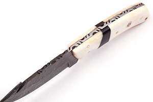 Cuchillo de vaquero hecho a mano, personalizado, DIY, con hoja fija, gancho para deshuesar, mango de madera, afilado como una navaja, funda de cuero, cuchillo industrial - Product Image 5