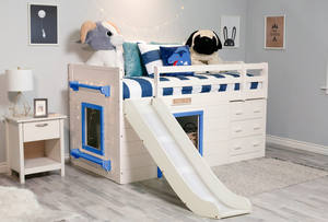 Construction solide robuste finition rustique en détresse non toxique meubles de chambre à coucher lits superposés en bois massif lits superposés pour enfants - Product Image 2