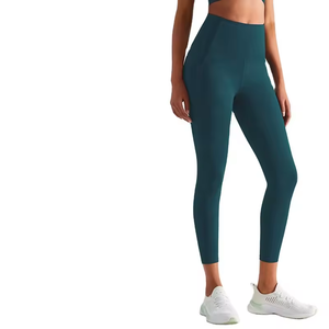 Lanyu XL Pantalon de yoga respirant à coutures taille haute décontracté solide Tie Dye V-Cut Scrunch Butt Fitness Gym Leggings Squat-Proof - Product Image 1