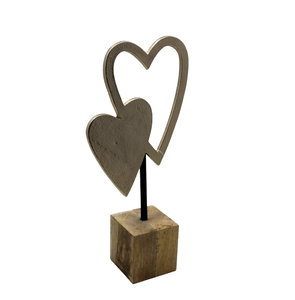 Nouvel arrivage de coeur en aluminium fer/bois avec base en nickel brut Design unique Décoration de Noël faite à la main personnalisée - Product Image 2