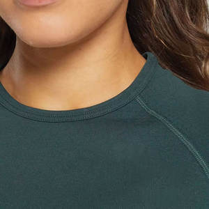 เสื้อยืดคอกลมคอกลมเข้ารูปสำหรับผู้หญิงเสื้อยืดผ้าฝ้ายออกแบบได้ตามต้องการสำหรับใส่เล่นกีฬาเล่นยิมฤดูร้อน - Product Image 3