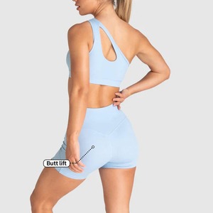 Venta caliente un hombro Crop Sports Bra Athleisure Ladies Fitness Wear Mujeres Sexy Yoga Sports Bra - Product Image 2