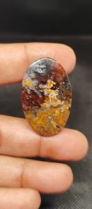 Cabochon en agate turque brun naturel pour la fabrication de bijoux |   Pierre d'agate polie de haute qualité en gros - Product Image 4