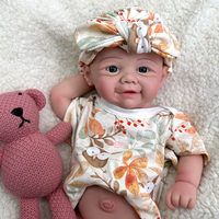 17 Zoll Neugeborene Ganzkörper Silikon Reborn Baby puppe Lebensechte Kleinkind Lächelndes Gesicht Offene Augen Silikon Baby puppe