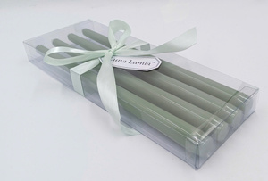 Juego de alta calidad, 4 velas cónicas de 12 pulgadas, etiqueta privada perfumada personalizada, cera de parafina de palo largo, embalaje de PVC, decoración del hogar - Product Image 6