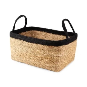 <b>Rectangular</b> Seagrass Bamboo Woven Eco-friendly Durable Modern Storage Bag for Home Laundry Clothing Organization - Product Image 1