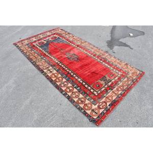 พรมตุรกีโบราณสีแดง-เบจ4.3x7.8ฟุตพรมปูพื้นสไตล์โบฮีเมียนขนาดใหญ่10มม. ทำจากยางขนสัตว์สำหรับตกแต่งห้อง - Product Image 2