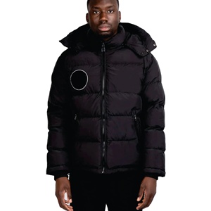 แจ็กเก็ตขนเป็ดแบบหนาสำหรับผู้ชายสีดำพิมพ์ลายได้ตามต้องการใส่โลโก้ได้ตามต้องการสำหรับฤดูหนาว - Product Image 2