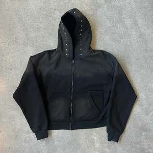 Fabricant de sweats à capuche Streetwear fermeture éclair coton éponge française sweat à capuche vintage surdimensionné - Product Image 2