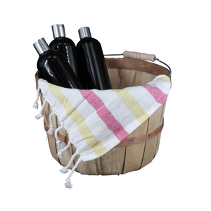 ตะกร้าบุชเชลทรงกลมทำจากไม้ธรรมชาติสไตล์เรียบง่ายพร้อมที่จับสำหรับงานปาร์ตี้ในสวนงานฟาร์มจัดแสดงสินค้าจากเวียดนาม - Product Image 5