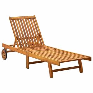 Chaise longue en bois d'acajou massif Meubles de jardin d'extérieur pour hôtels, villas et plage Chaise longue de loisirs pour l'extérieur - Product Image 3