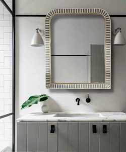Modern Luxury Bone Inlay Bathroom Wall Mirror <b>Frame</b> Handmade Eco-friendly Home Decor - Product Image 2