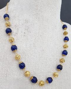 Qualité supérieure traditionnelle avec chaîne plaquée or seulement collier Mala ensemble pour femmes collier classique ensemble pour vêtements de mariage - Product Image 2