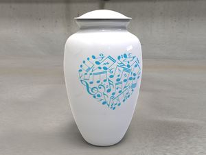 Urne de crémation en aluminium pour adulte en marbre bleu pour cendres humaines Sac en velours gratuit inclus-L MAX B EXPORTS - Product Image 2