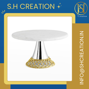 Factory Priced High Quality Eco-Friendly 1-<b>Tier</b> Round Metal <b>Cake</b> <b>Stand</b> by S.H. CREATION for Baking & <b>Cake</b> Decorating Tools - Product Image 3