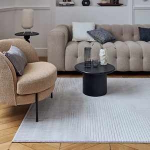 Juego de Alfombras con Patrón Geométrico Gris Crema Carmel, Colección 6050 - Product Image 2