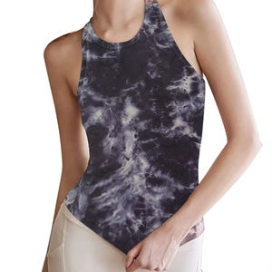 Camiseta sin mangas corta de talla estadounidense 2024 para mujer, Top acanalado de secado rápido, ropa de entrenamiento de Yoga para gimnasio cómoda de alta calidad, ropa especial de talla grande - Product Image 3