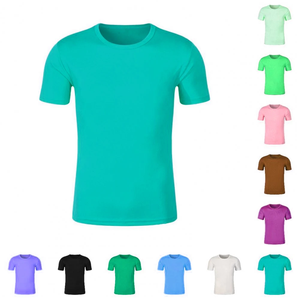 Camisetas de algodón 100 para hombre, camisetas de algodón de poliéster de alta calidad con logotipo bordado en blanco, camisetas antiarrugas personalizadas OEM - Product Image 2