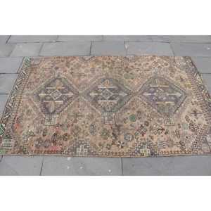 พรมวินเทจ, พรมตุรกีขนาด 3.9x6.4 ฟุต, พรมขนสัตว์สีน้ำตาล - Product Image 4