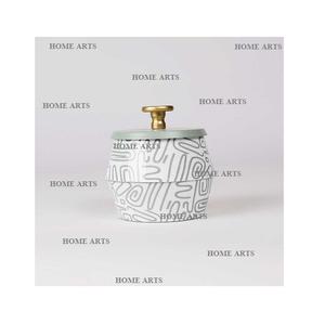 Attractive design metal dry fruit server customized size round shape nuts server with <b>wooden</b> <b>lid</b> and spoon nuts server - Product Image 3