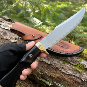 Cuchillo de Camping de Acero Inoxidable con Mango de Madera, Personalizable OEM, Grado Profesional - Product Image 5