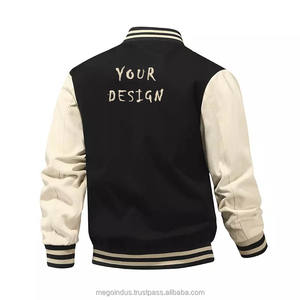 Chaqueta de béisbol de estilo callejero, chaqueta de béisbol con logotipo personalizado, de bloque de Color - Product Image 2