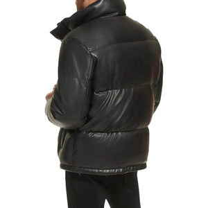 Fashion Winter Leather Puffer <b>Jacket</b> <b>Men</b> Oversized Style Stand Collar Warm Casual Streetwear Trend 2025 Hooded <b>Letter</b> Pattern - Product Image 6
